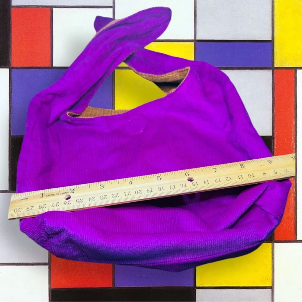 Suede reversible Purple and brown bag. New
